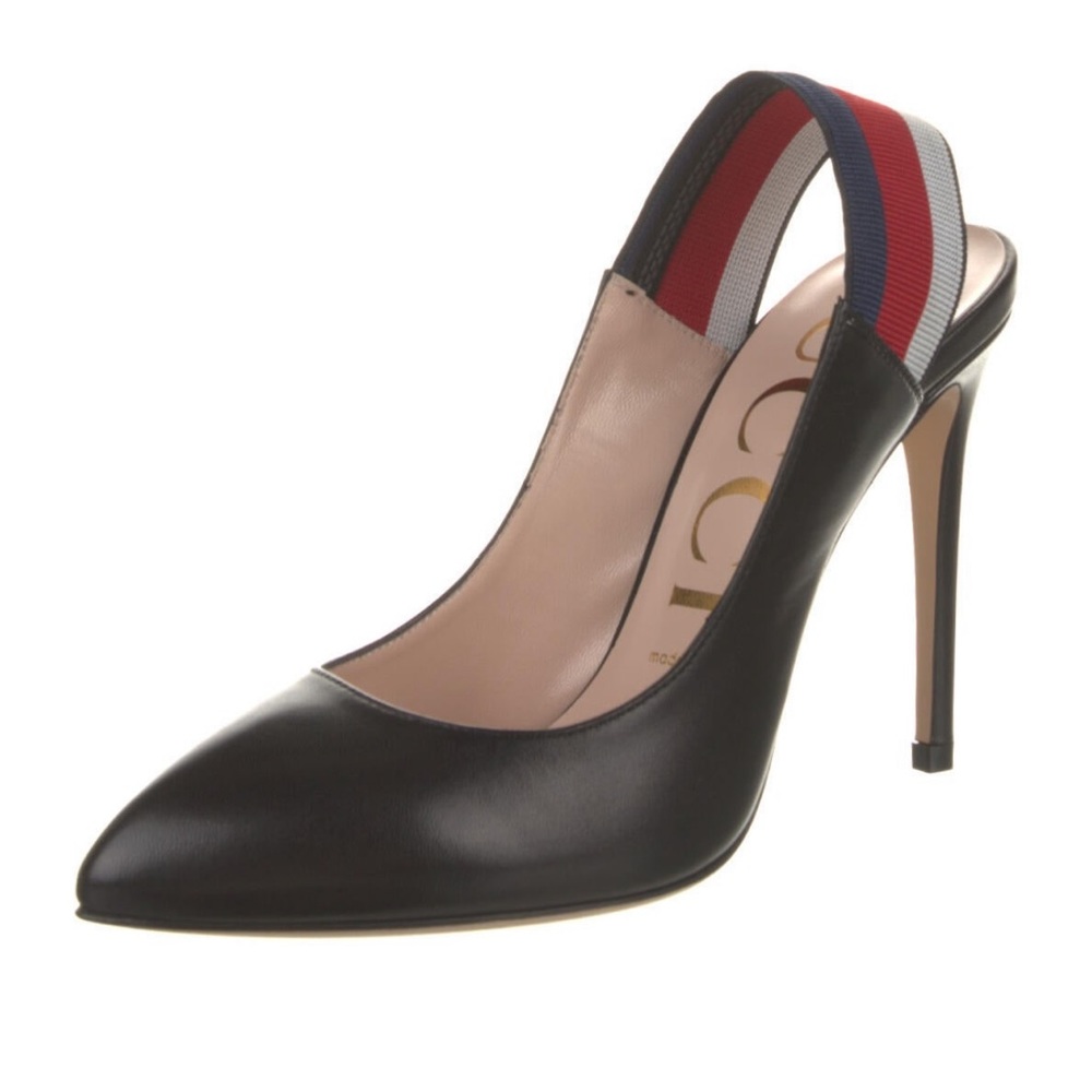 Gucci leather sling back heels 6.5